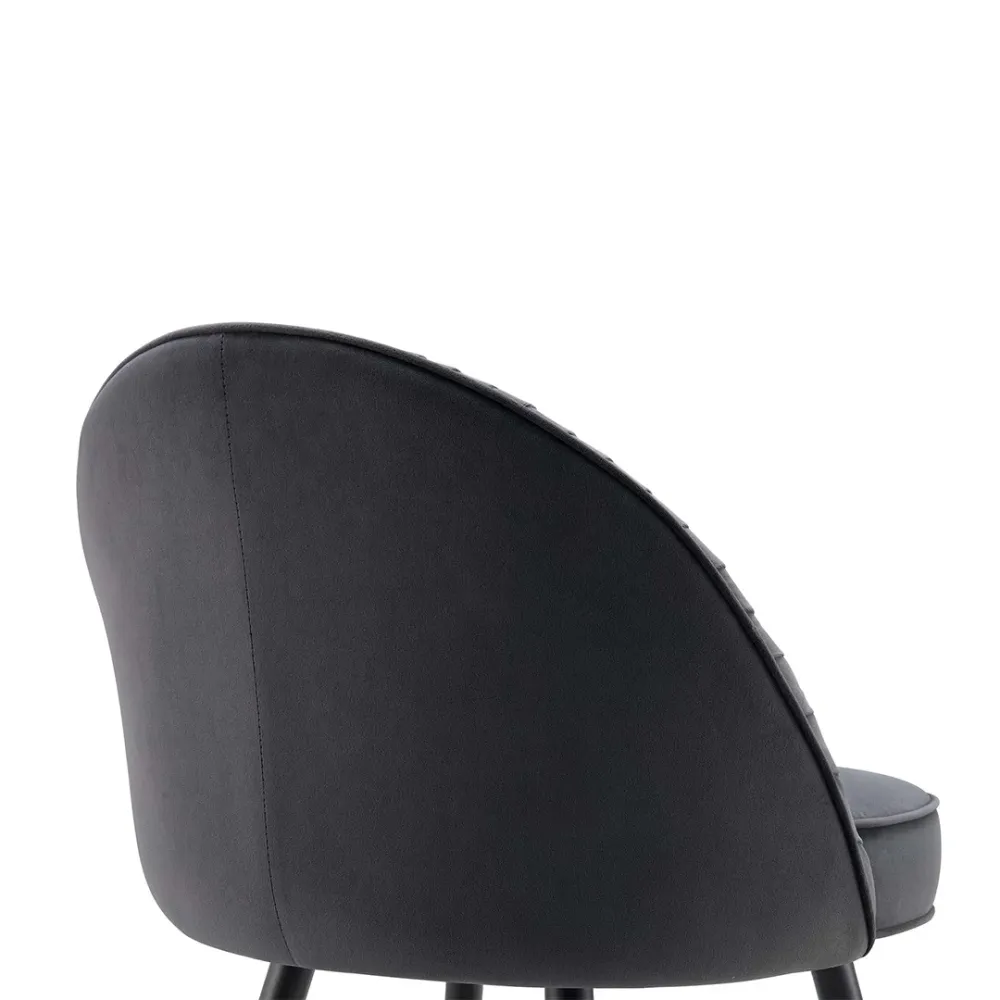Charcoal Velvet Accent Chair with Upholstery Single