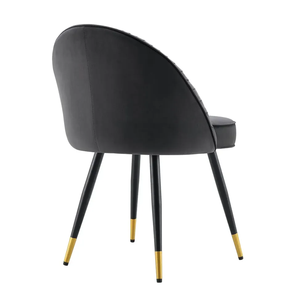 Charcoal Velvet Accent Chair with Upholstery Single