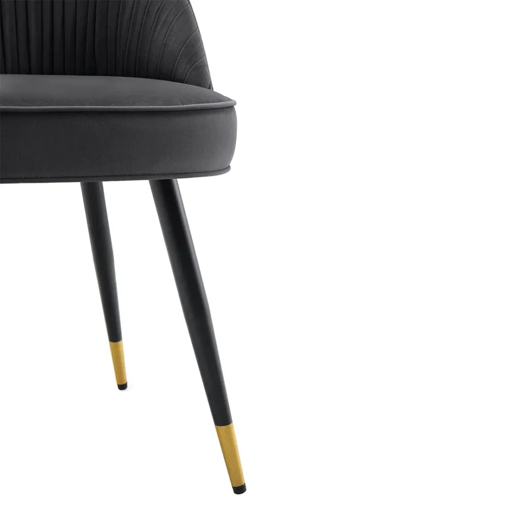 Charcoal Velvet Accent Chair with Upholstery Single