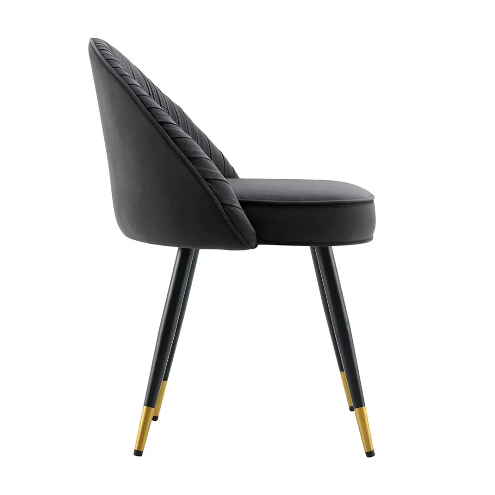 Charcoal Velvet Accent Chair with Upholstery Single