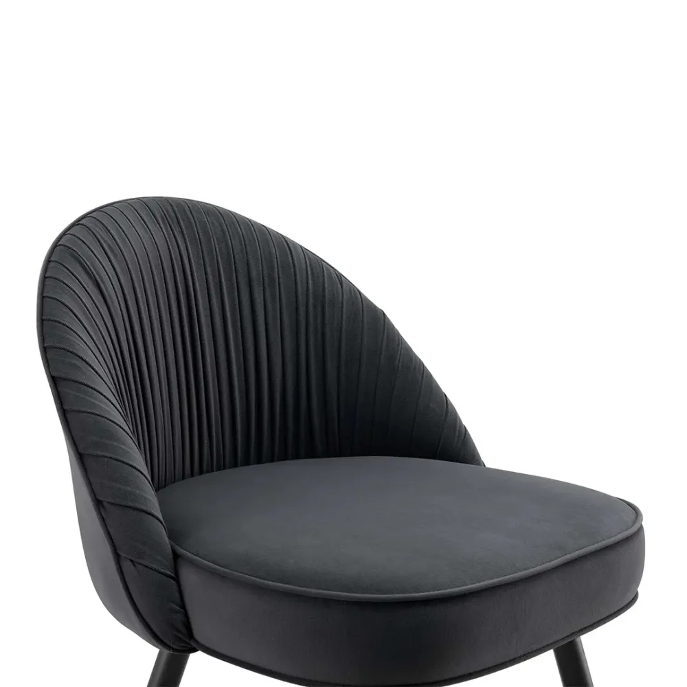 Charcoal Velvet Accent Chair with Upholstery Single