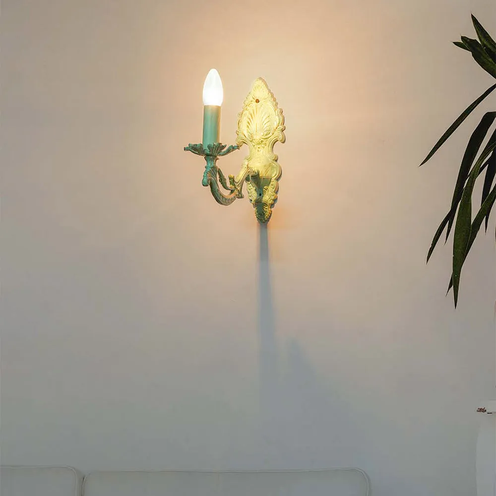 Charming Distressed Sea Green Finish Single Light Wall Sconce