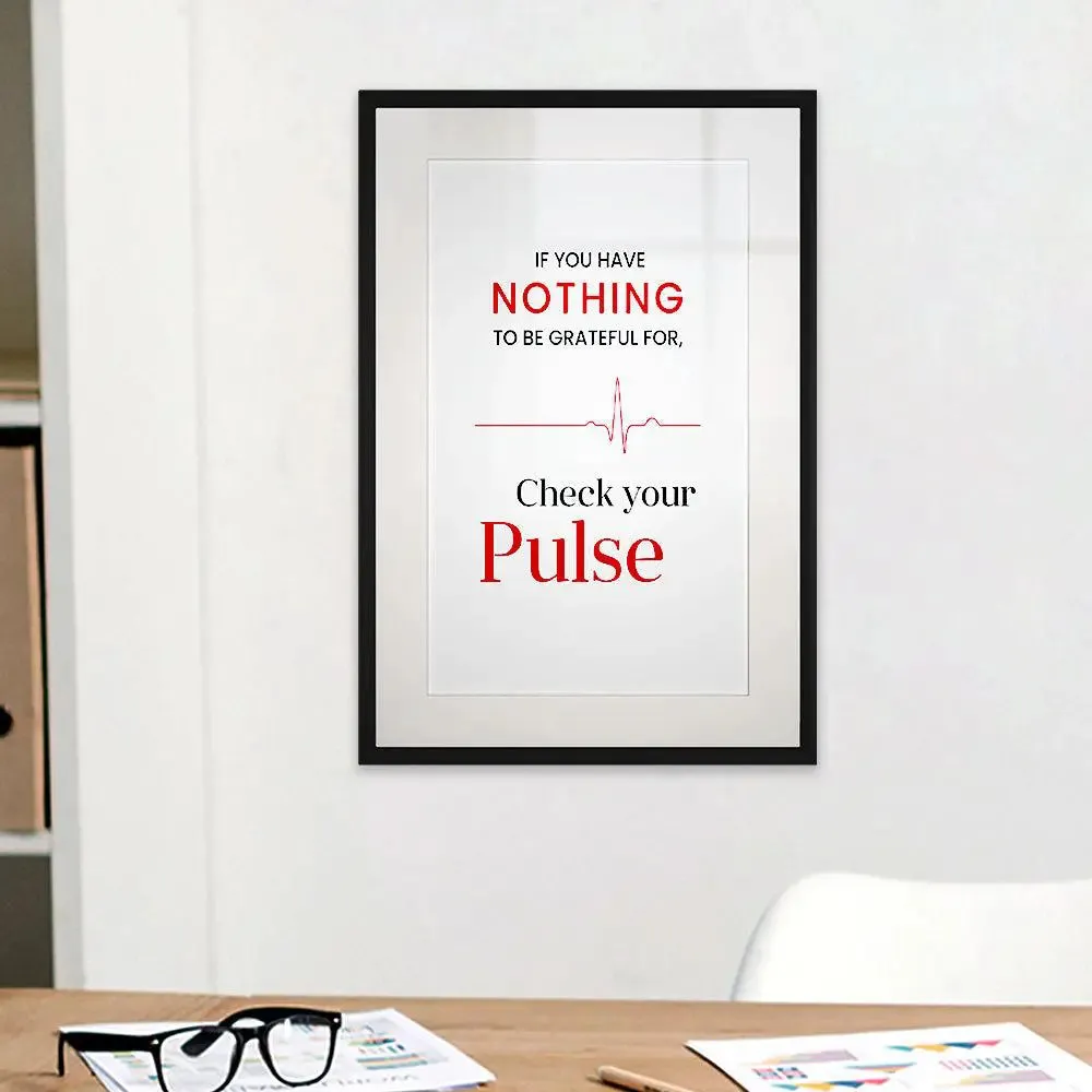 Check your Pulse' Framed Wall Art Decor for Cardiologist Clinic / Gift for Doctor