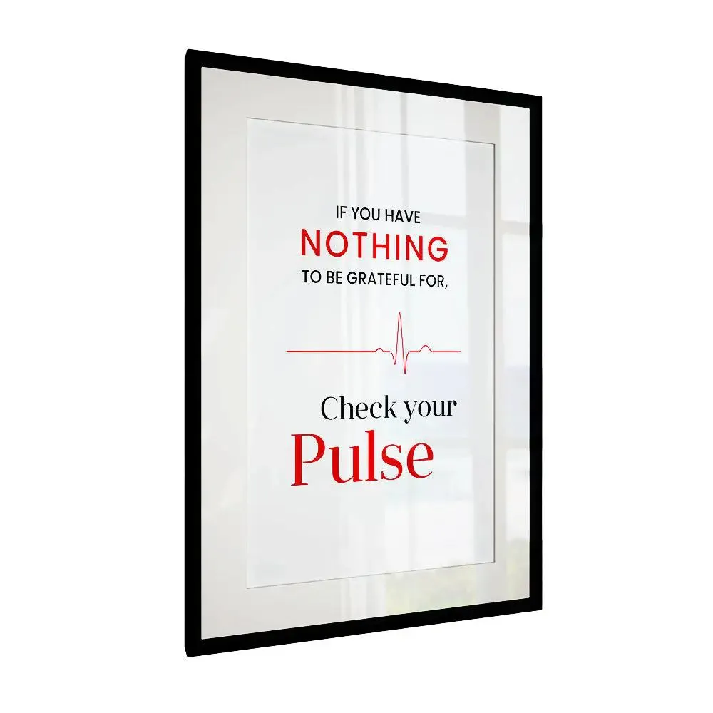 Check your Pulse' Framed Wall Art Decor for Cardiologist Clinic / Gift for Doctor