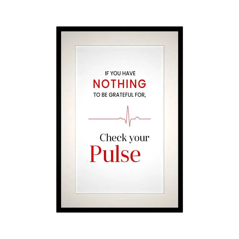 Check your Pulse' Framed Wall Art Decor for Cardiologist Clinic / Gift for Doctor