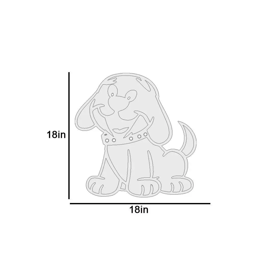 Cheerful Dog Backlit Wooden Wall Décor