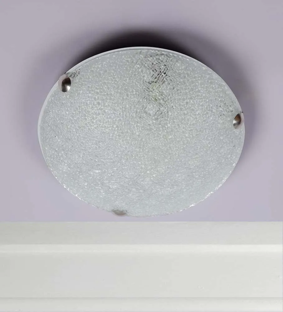Chequered Texture White Flush Mount Light