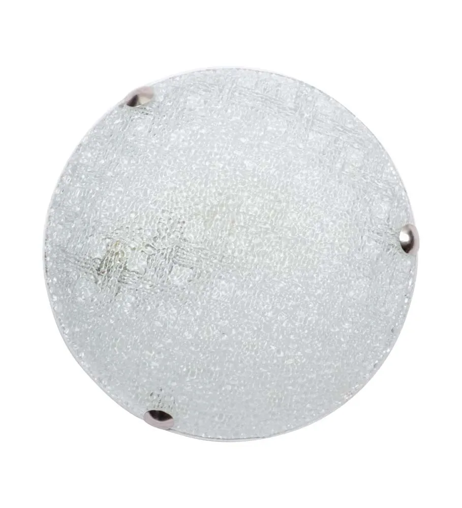 Chequered Texture White Flush Mount Light
