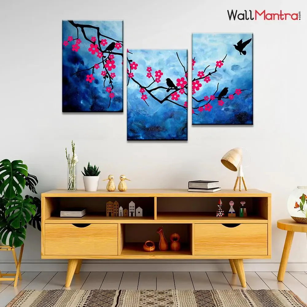 Cherry Blossom Tree Branch Canvas Painting