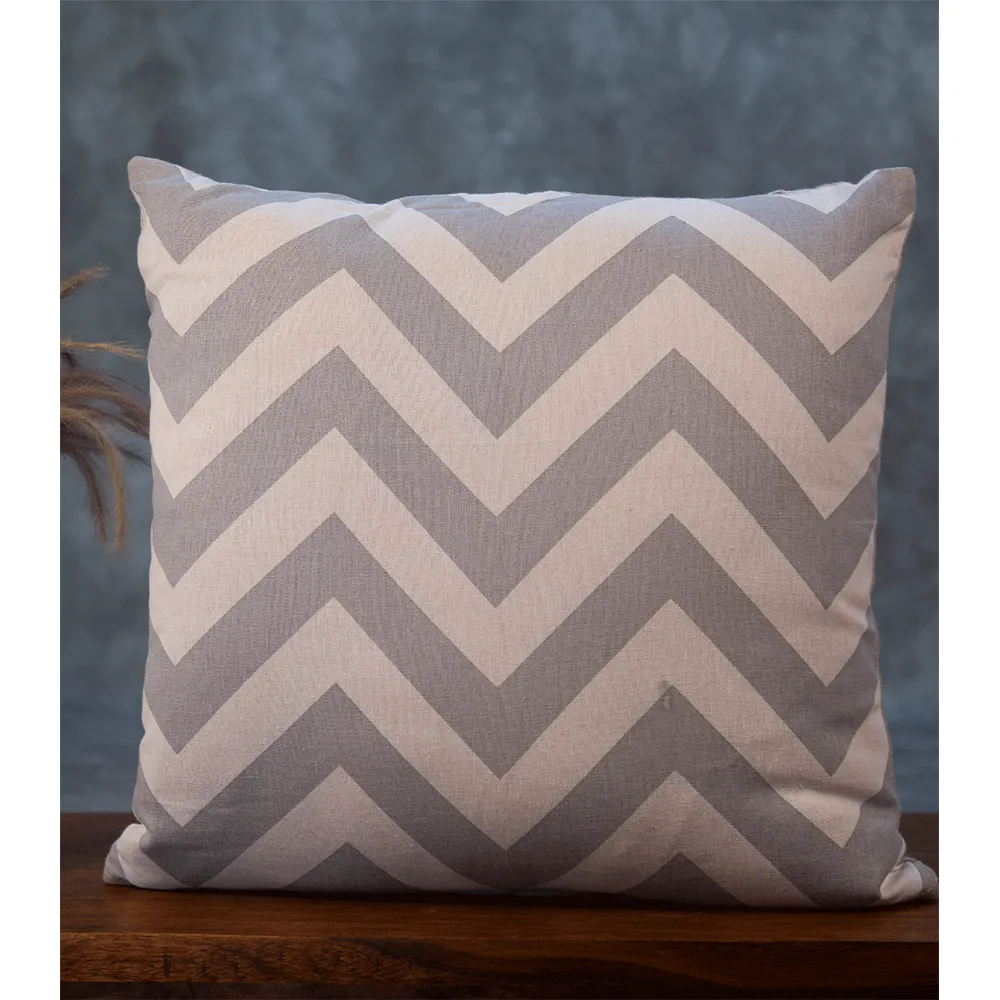 Chevron White & Grey Classic Cushion Cover