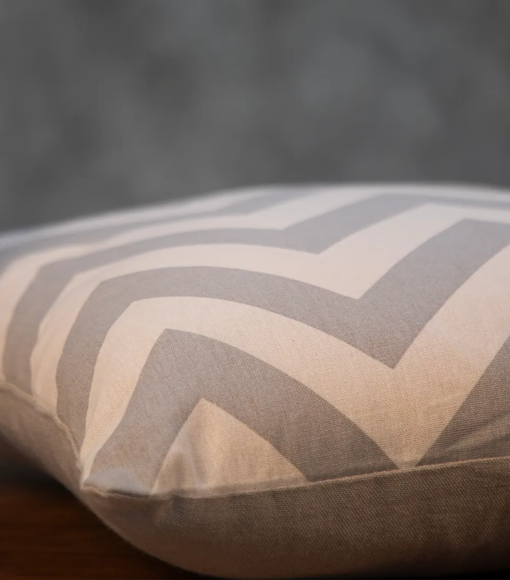 Chevron White & Grey Classic Cushion Cover