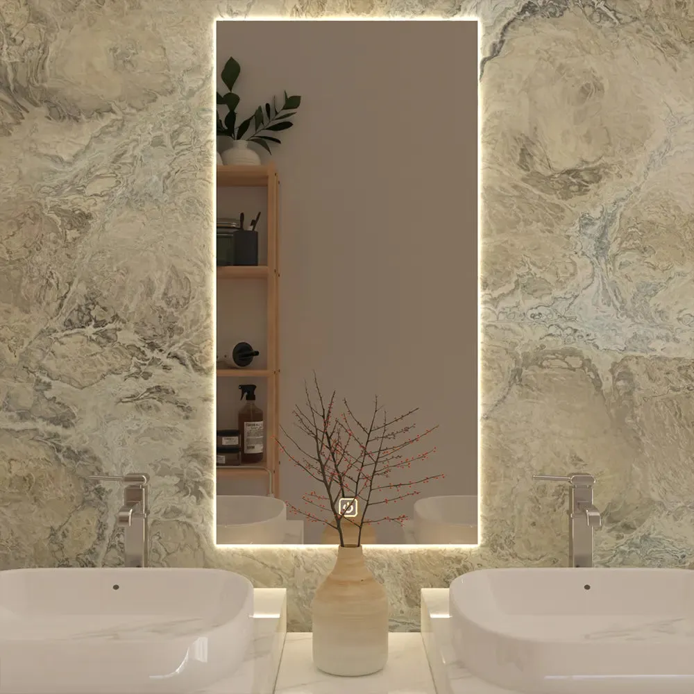 Chic &amp; Minimalist Rectangular LED Bathroom Mirror