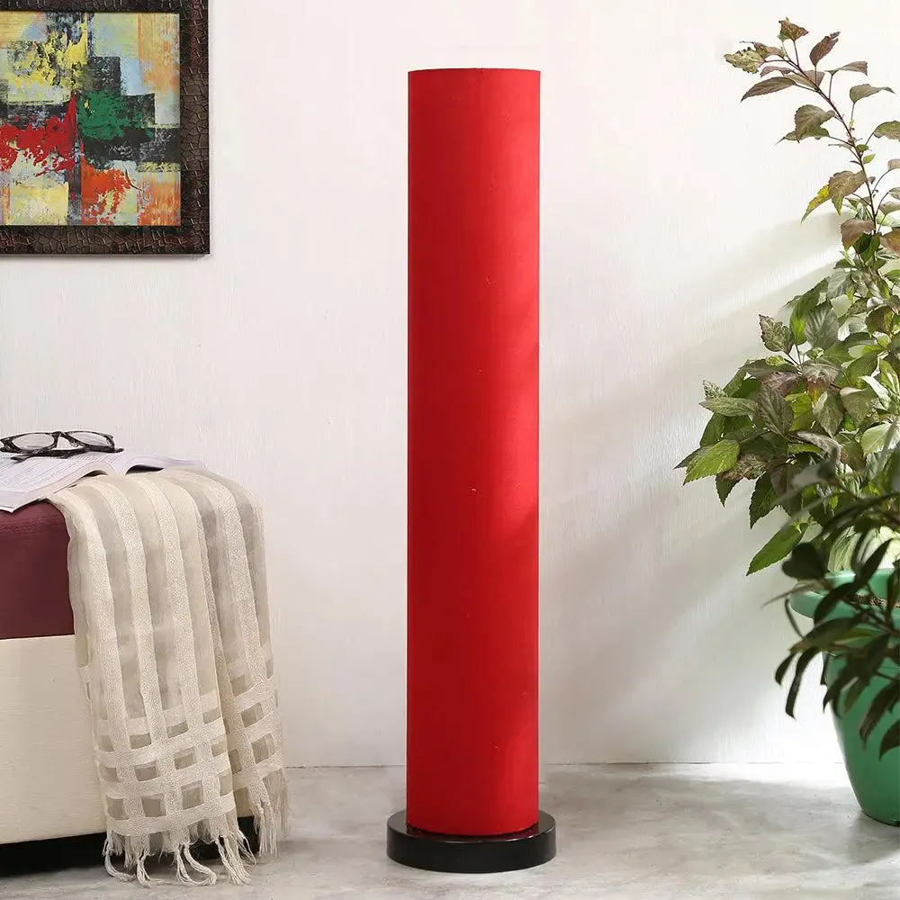 Chic Round Cotton Iron Floor Lamp Orange