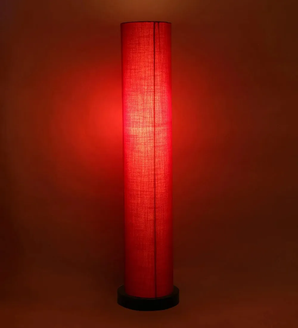 Chic Round Cotton Iron Floor Lamp Orange