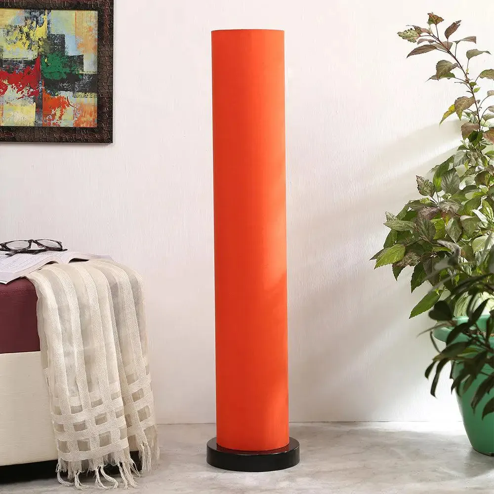 Chic Round Cotton Iron Floor Lamp Orange