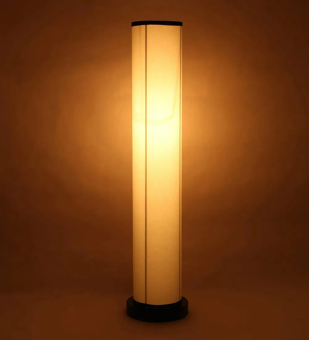 Chic Round Cotton Iron Floor Lamp Orange