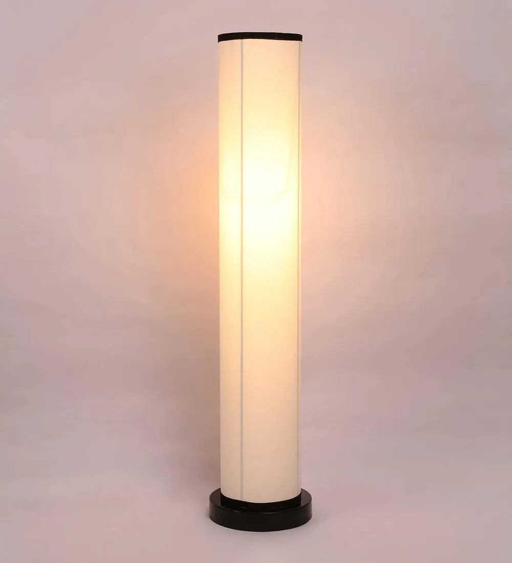 Chic Round Cotton Iron Floor Lamp Orange