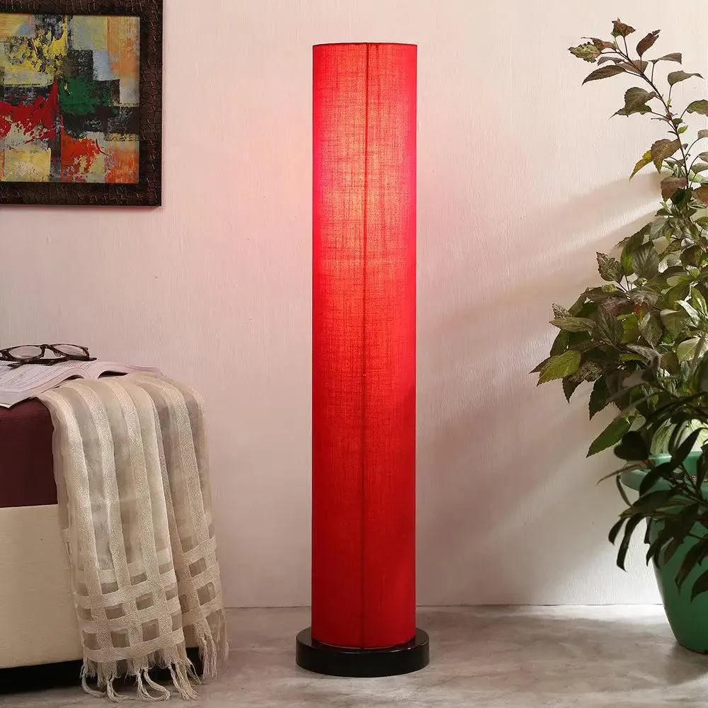 Chic Round Cotton Iron Floor Lamp Orange