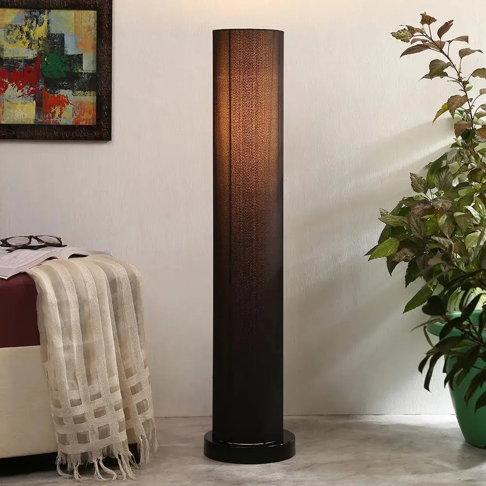 Chic Round Cotton Iron Floor Lamp Orange