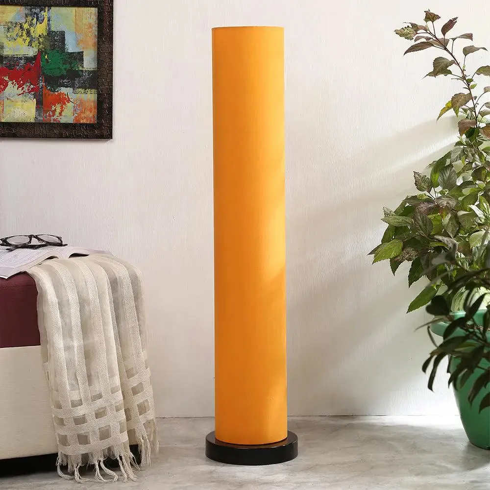 Chic Round Cotton Iron Floor Lamp Orange