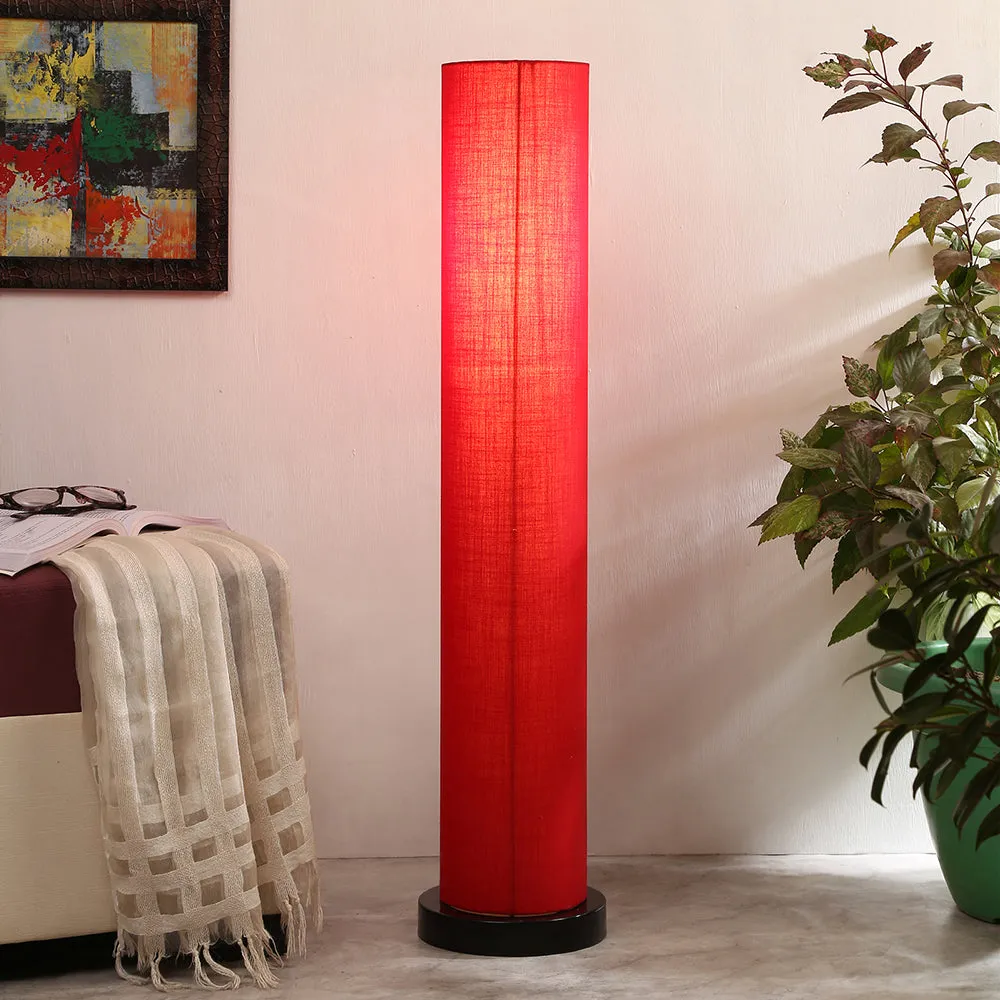 Chic Round Cotton Iron Floor Lamp Orange