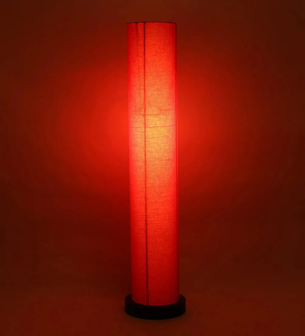 Chic Round Cotton Iron Floor Lamp Orange