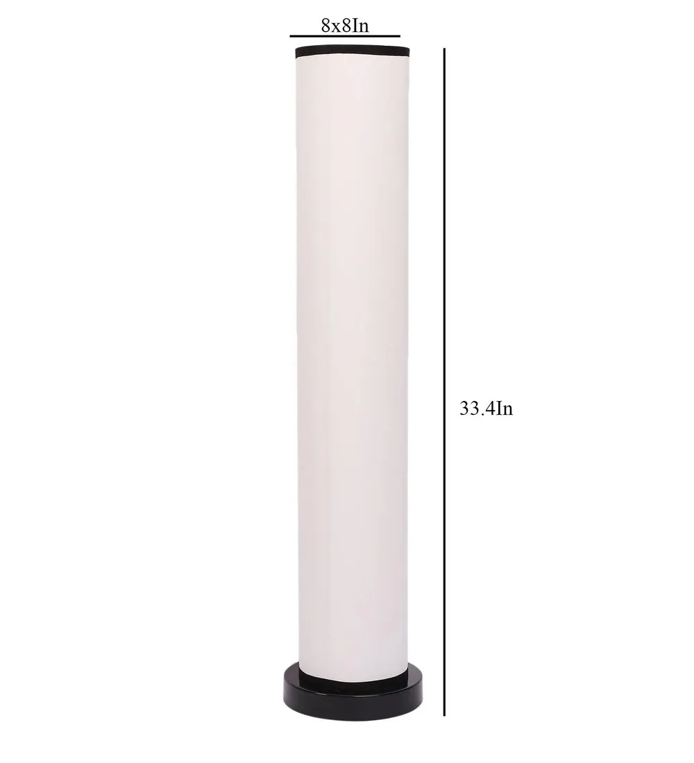 Chic Round Cotton Iron Floor Lamp Orange