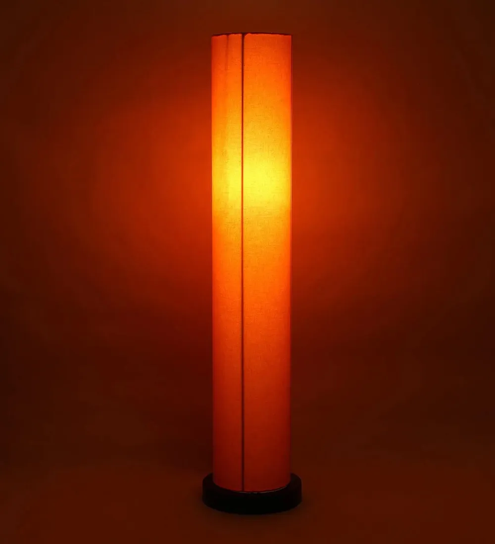 Chic Round Cotton Iron Floor Lamp Orange
