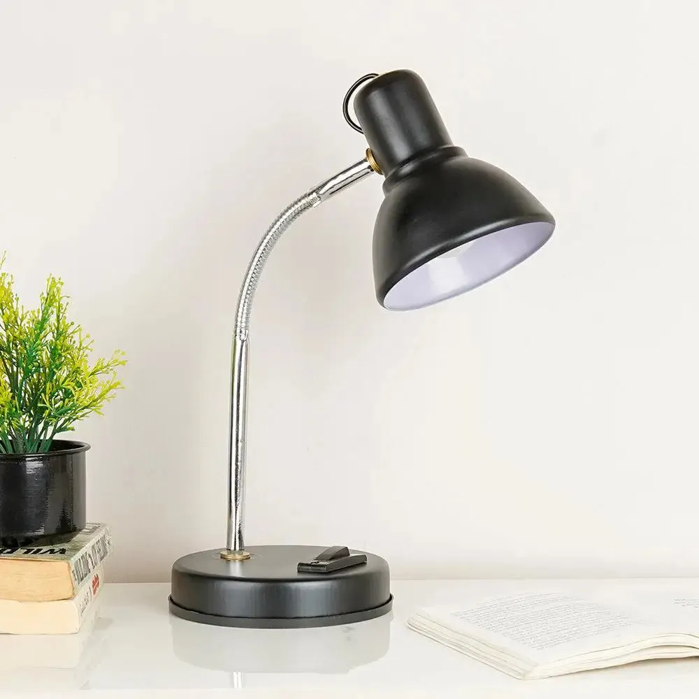 Chic & Sleek Adjustable Black Mini Table Lamp for Study - Black