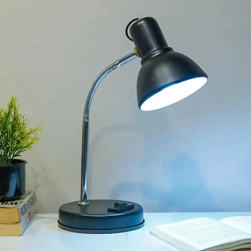 Chic & Sleek Adjustable Black Mini Table Lamp for Study - Black