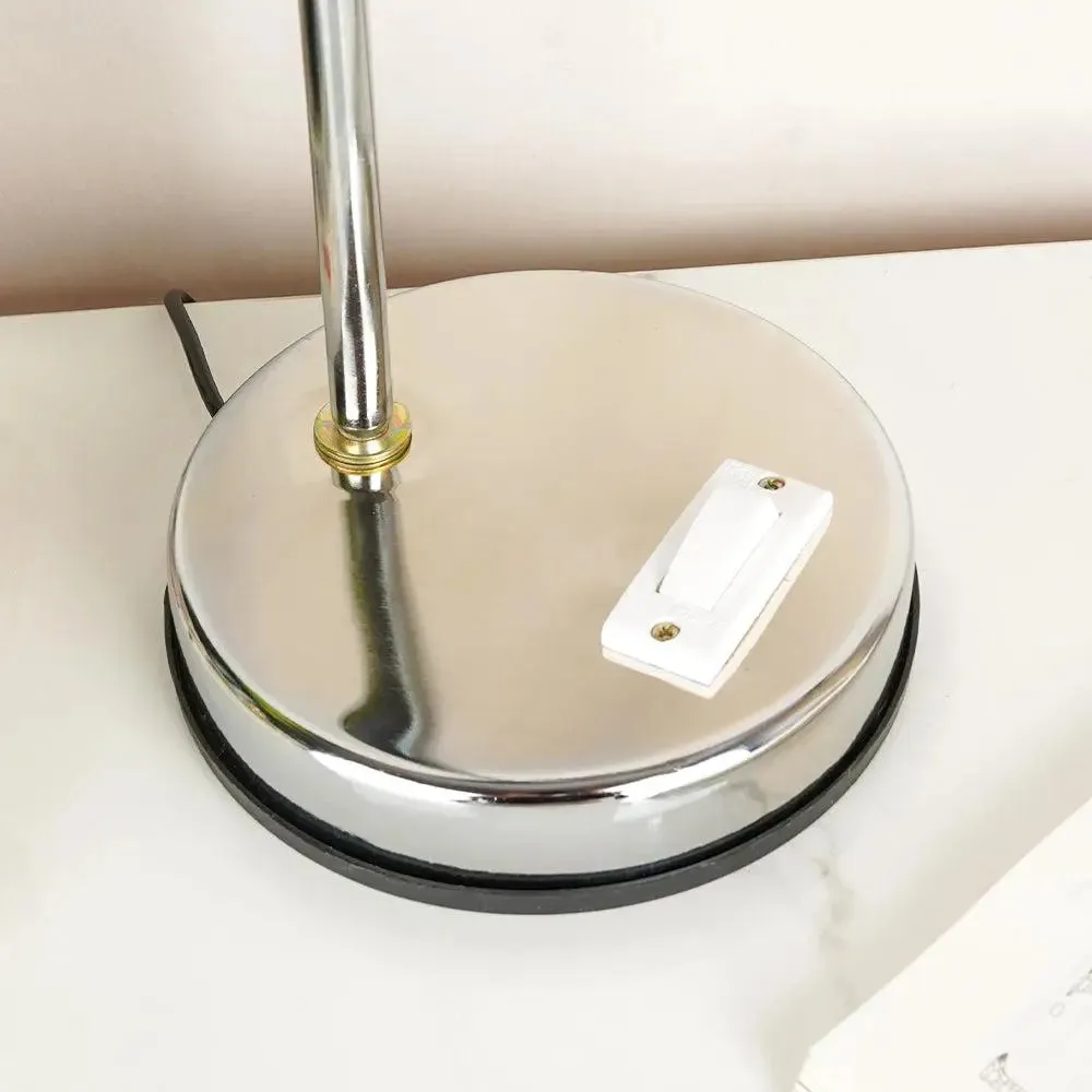 Chic & Sleek Adjustable Black Mini Table Lamp for Study - Chrome Plated