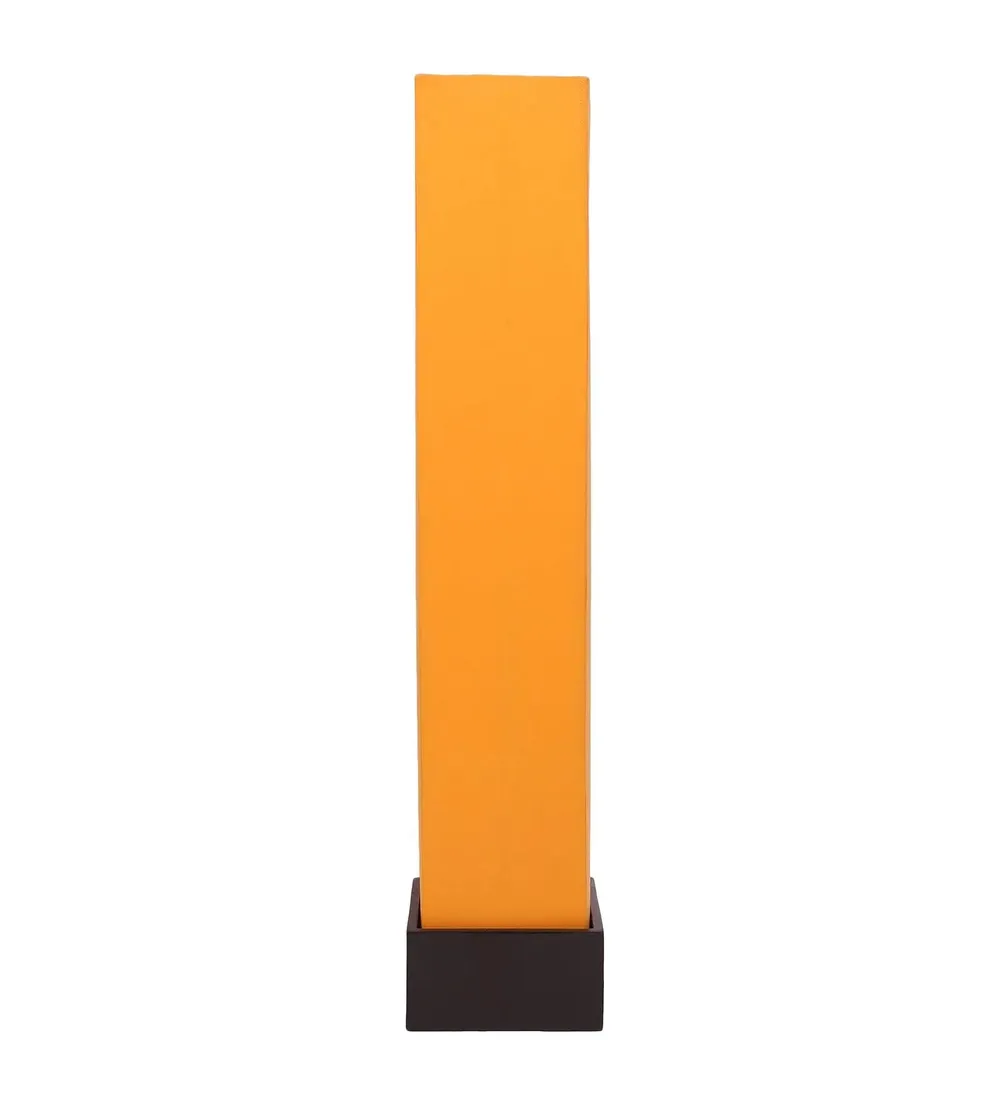 Chic Square Cotton & Wooden Floor Lamp Yellow
