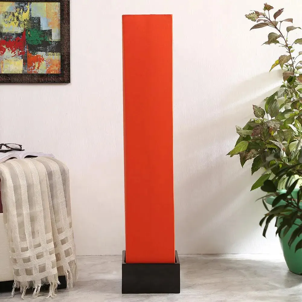 Chic Square Cotton & Wooden Floor Lamp Yellow