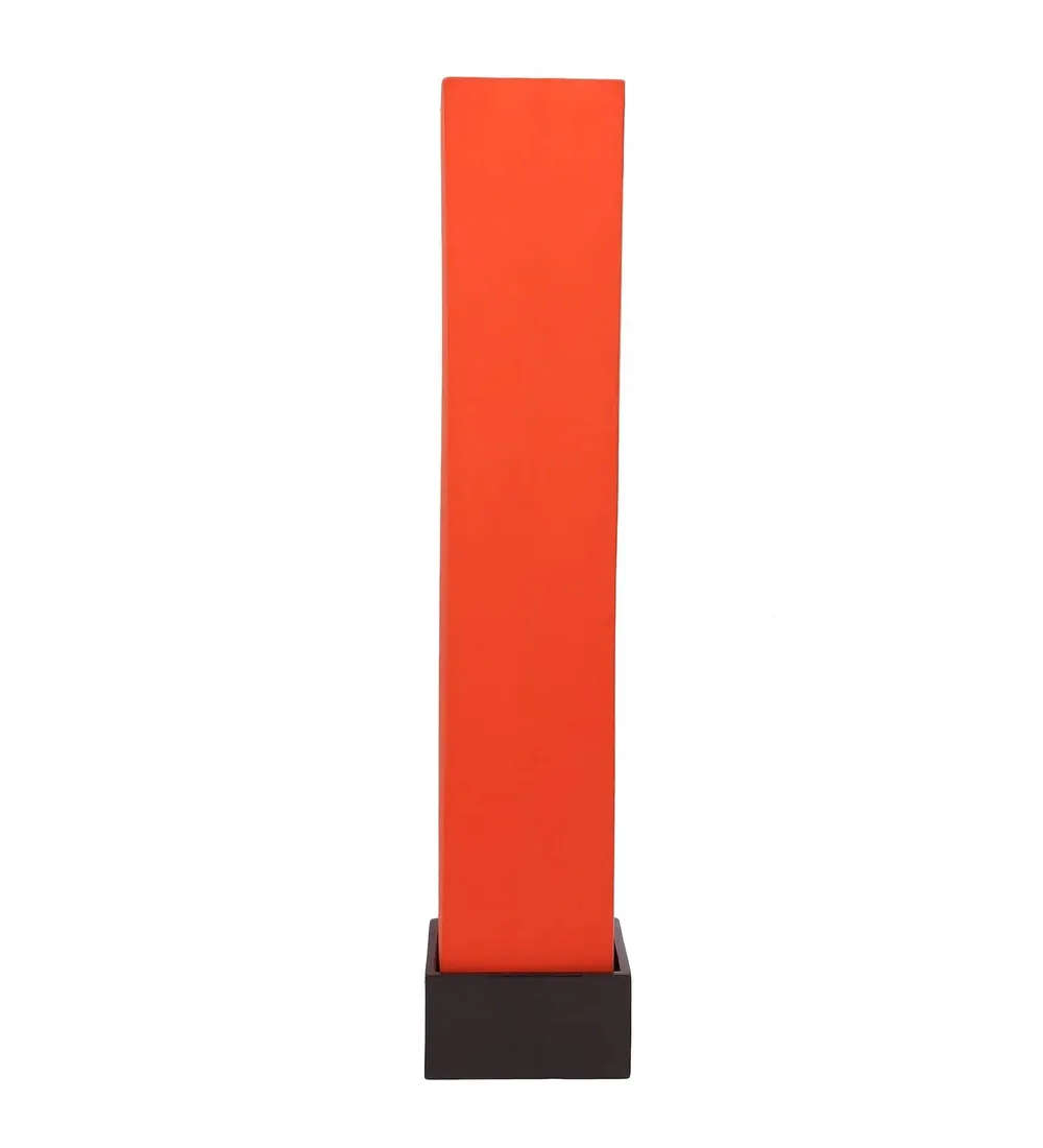 Chic Square Cotton & Wooden Floor Lamp Yellow