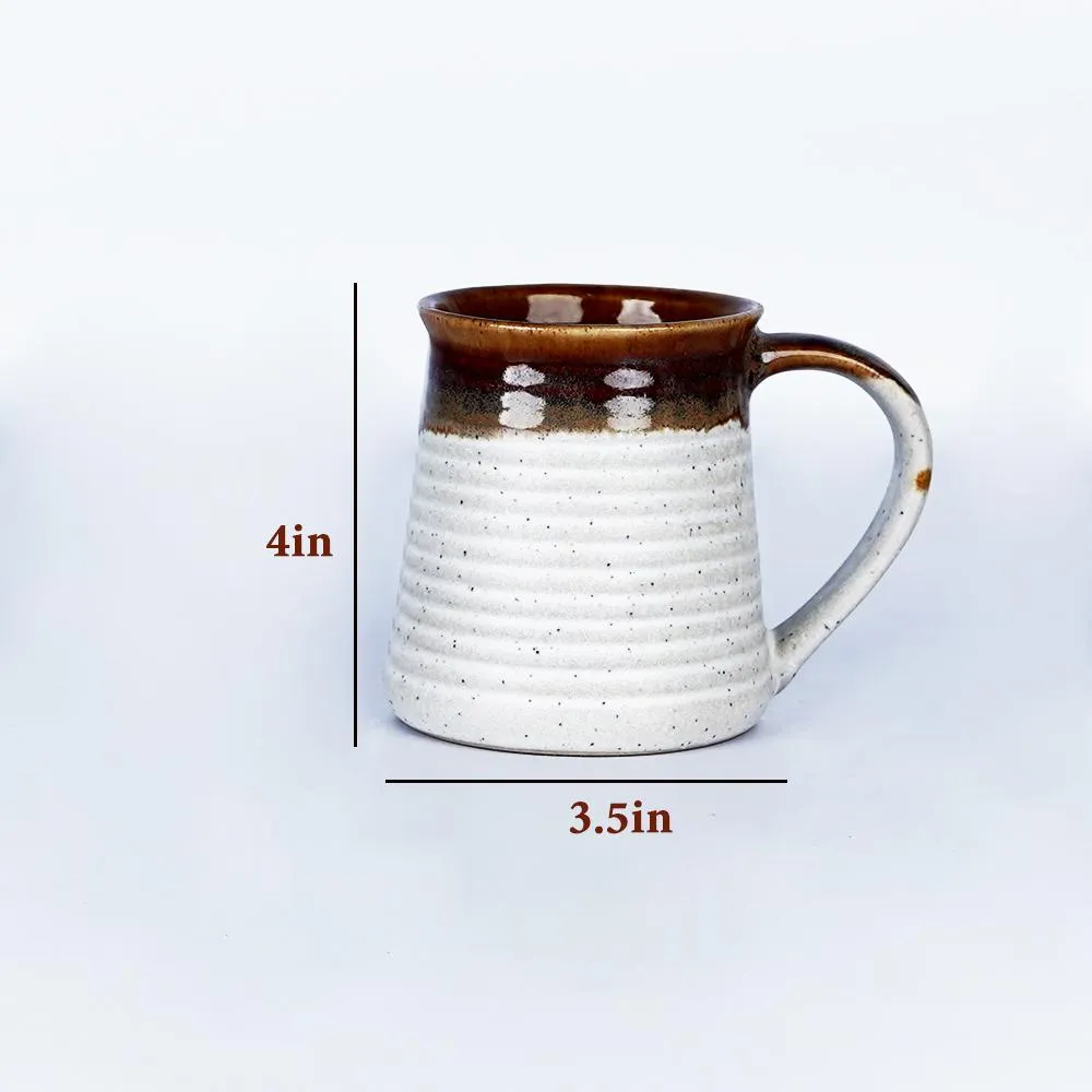 Chocolate Bordered Ceramic Mugs Set of 2