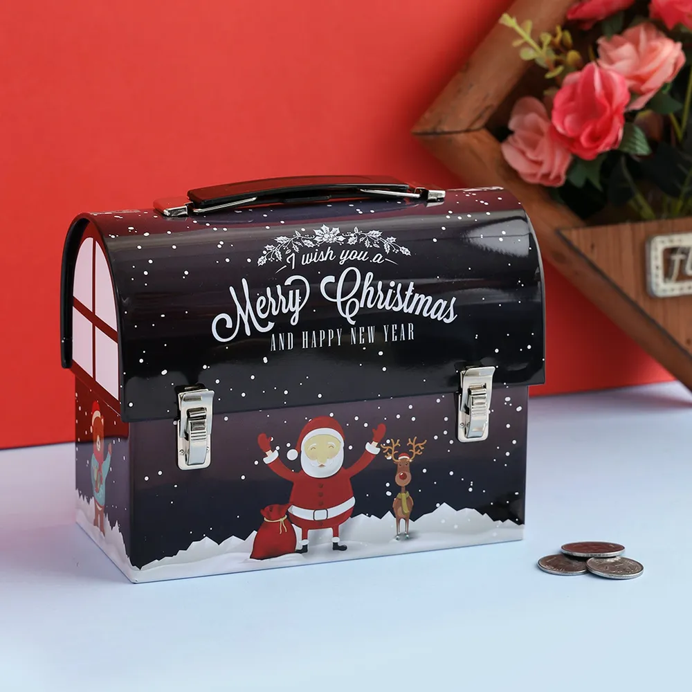 Christmas Designer Dark Brown Piggy Bank Box