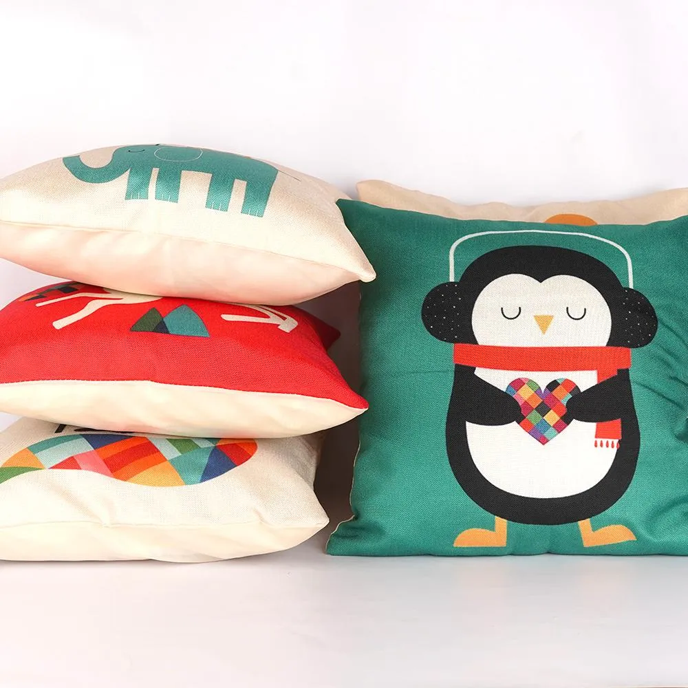 Christmas Multi-Colored Cushion Covers 16x16in Set of 5