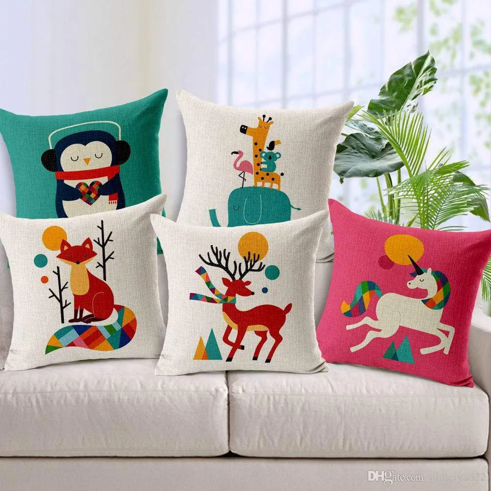 Christmas Multi-Colored Cushion Covers 16x16in Set of 5