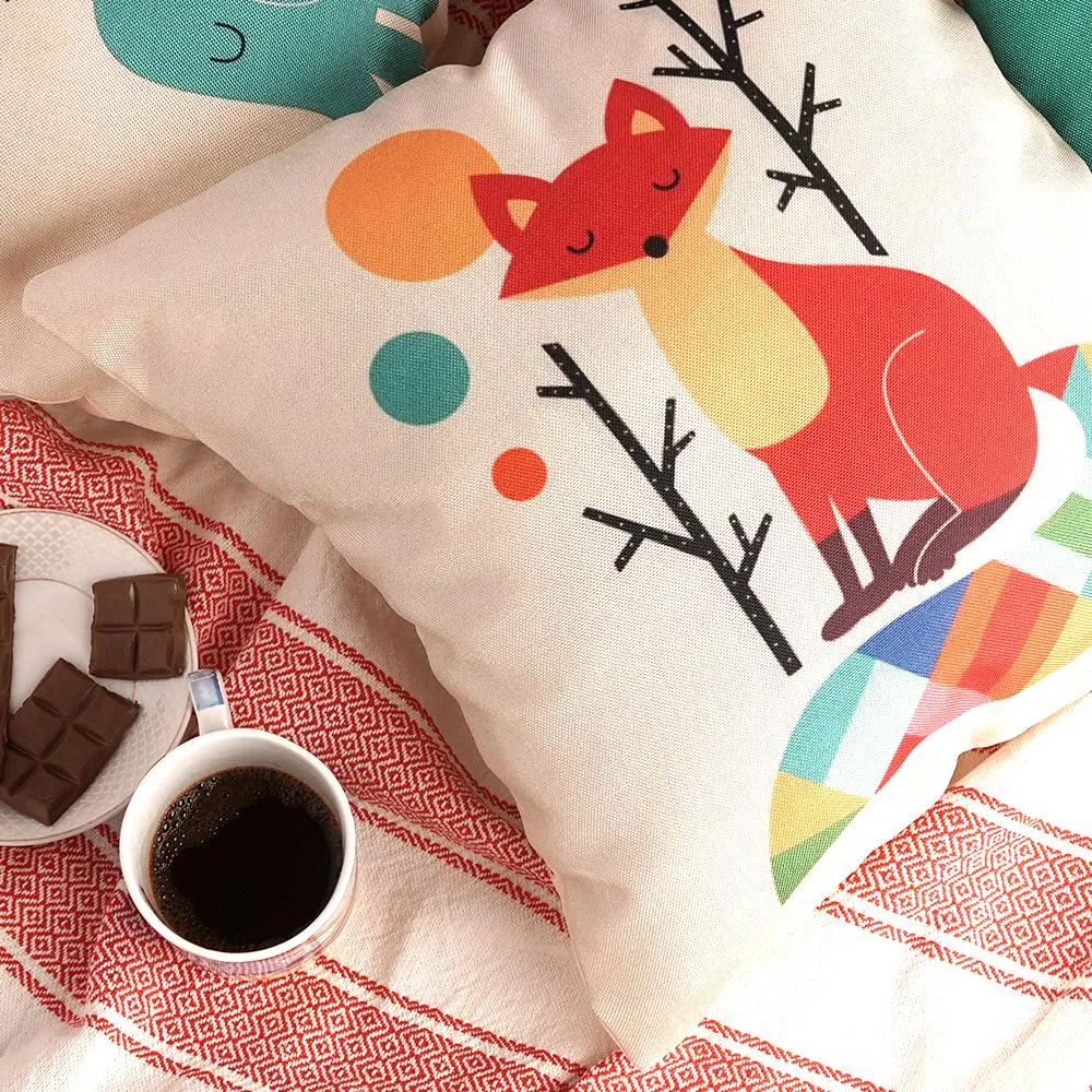 Christmas Multi-Colored Cushion Covers 16x16in Set of 5