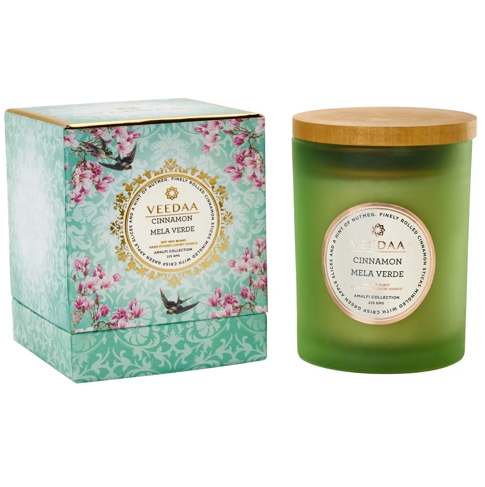Cinnamon Mela Verde Czech Glass Scented Candle