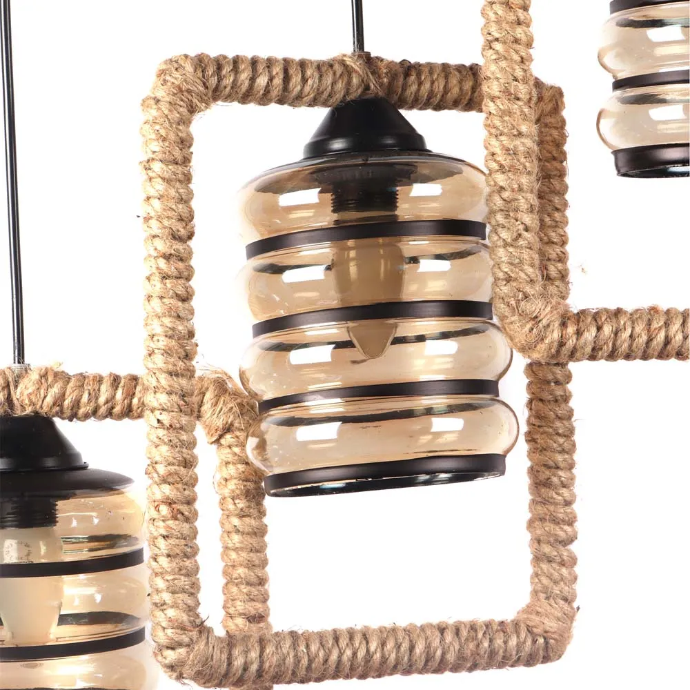 Circled Luster Glass Double Hanging Light