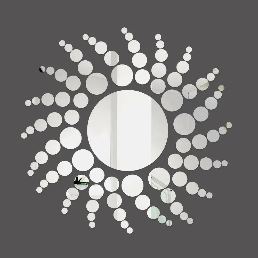 Circular 3D Mirror Wall Sticker for Bedroom
