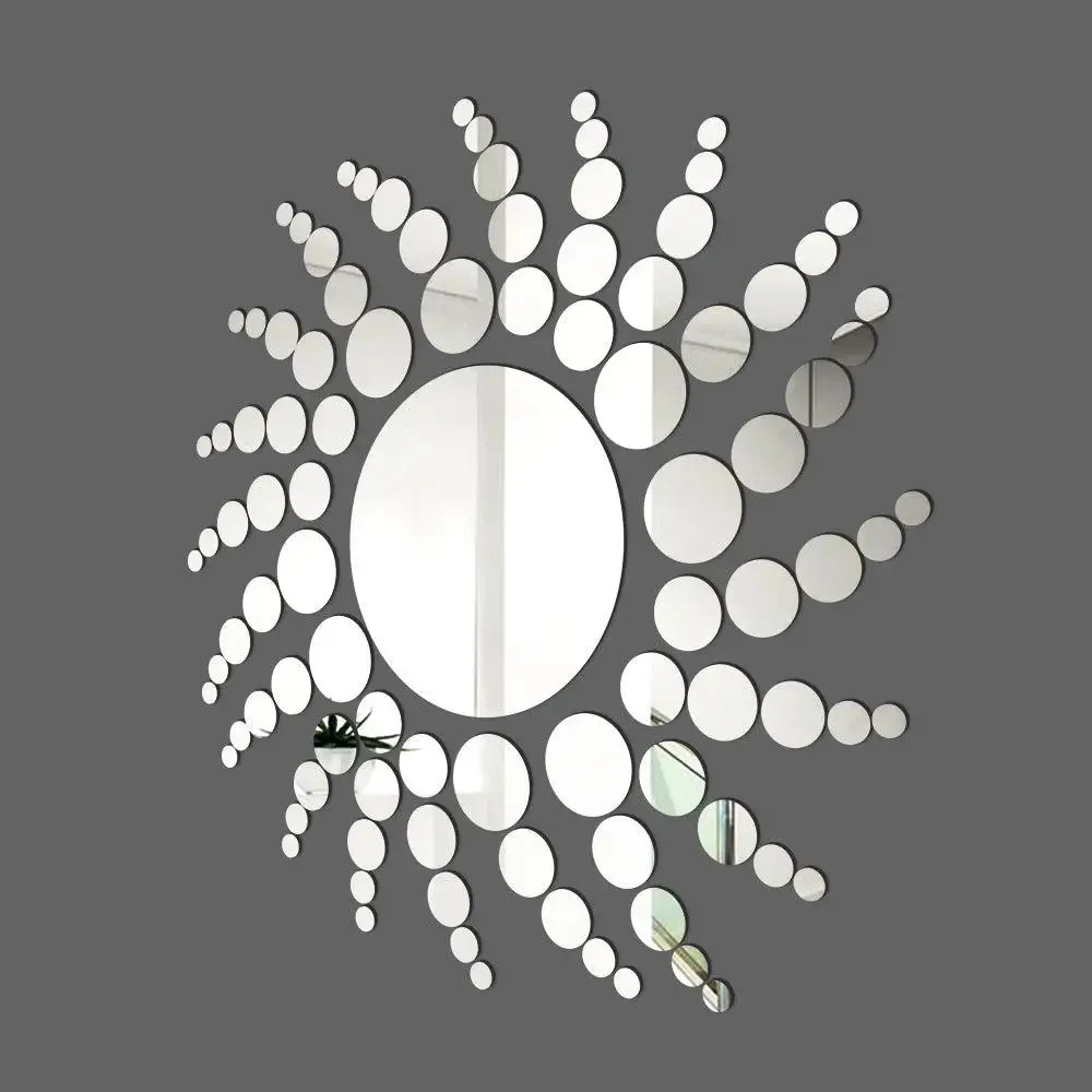 Circular 3D Mirror Wall Sticker for Bedroom