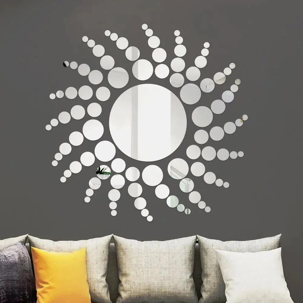 Circular 3D Mirror Wall Sticker for Bedroom
