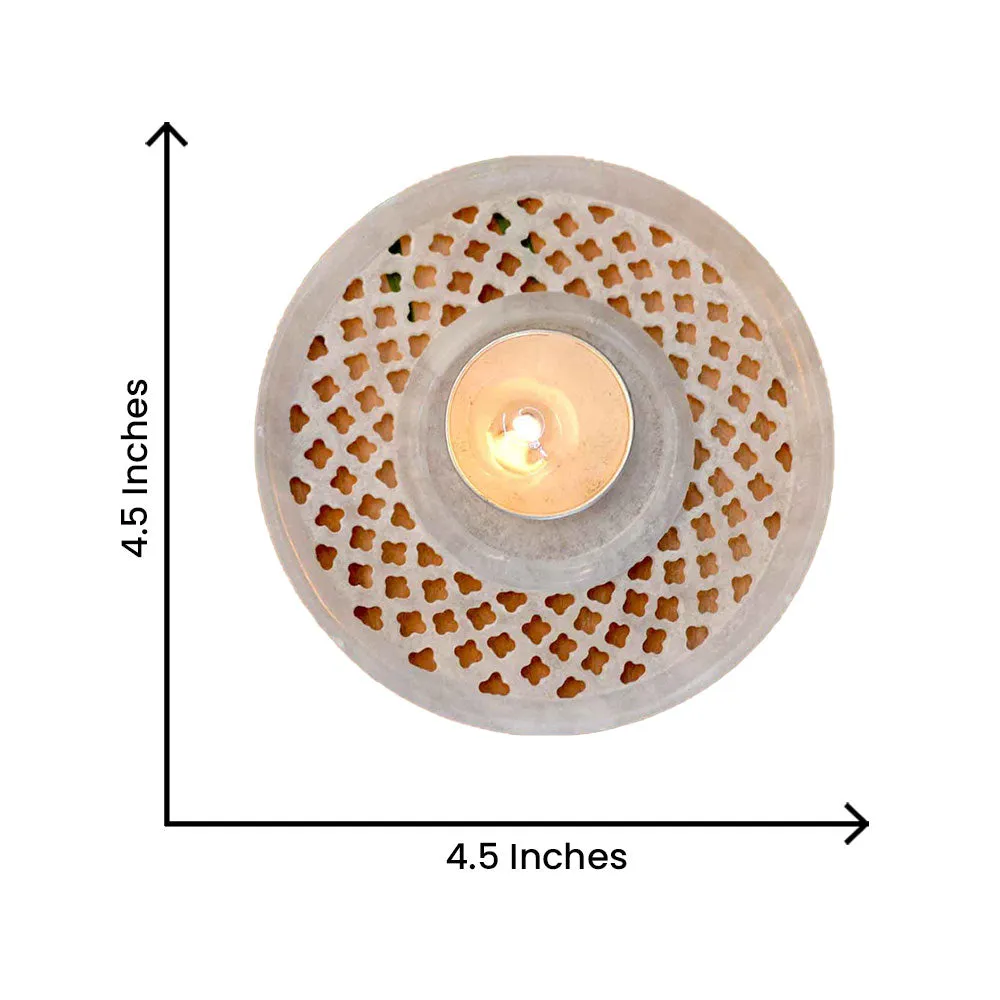 Circular Italina Marble Tealight Candle Holder