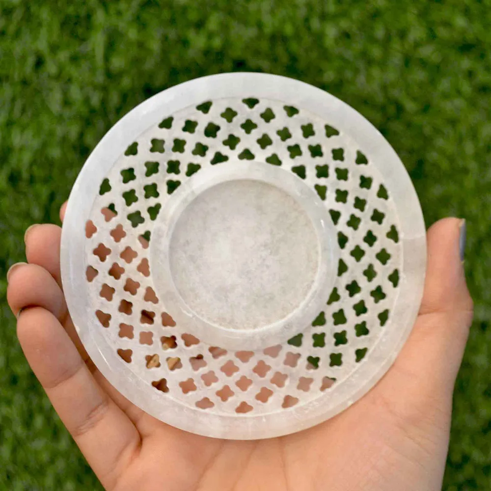 Circular Italina Marble Tealight Candle Holder