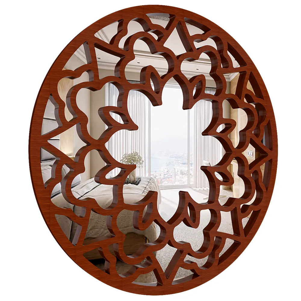 Circular Mandala Design Wooden Decorative Wall Mirror/ Wall Art (Available in Multiple Finishes) White