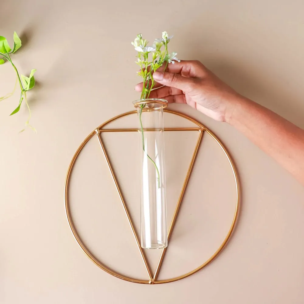 Circular Wall Decorative Test Tube Vase Single Piece
