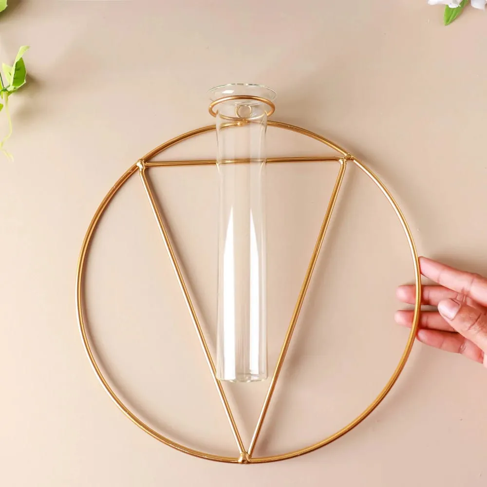 Circular Wall Decorative Test Tube Vase Single Piece