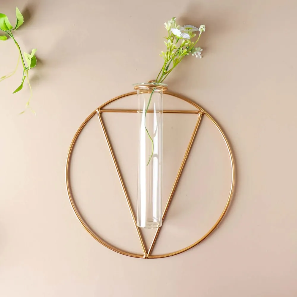 Circular Wall Decorative Test Tube Vase Single Piece